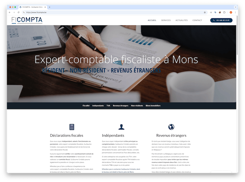 Exemple de réalisation site professionel pour profession libérale 02